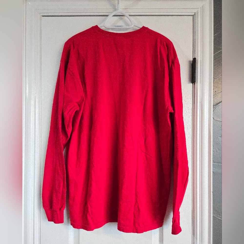 Comfort Colors Women's Long-Sleeve 'Joy' Christmas Ornament Red Graphic Tee XL - Picture 3 of 5